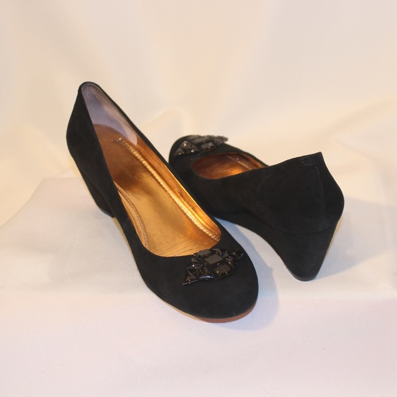 Black Suede Wedges - Picture 3 of 8